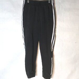 Adidas Youth Large Black White Three Stripe Sweatpants Joggers